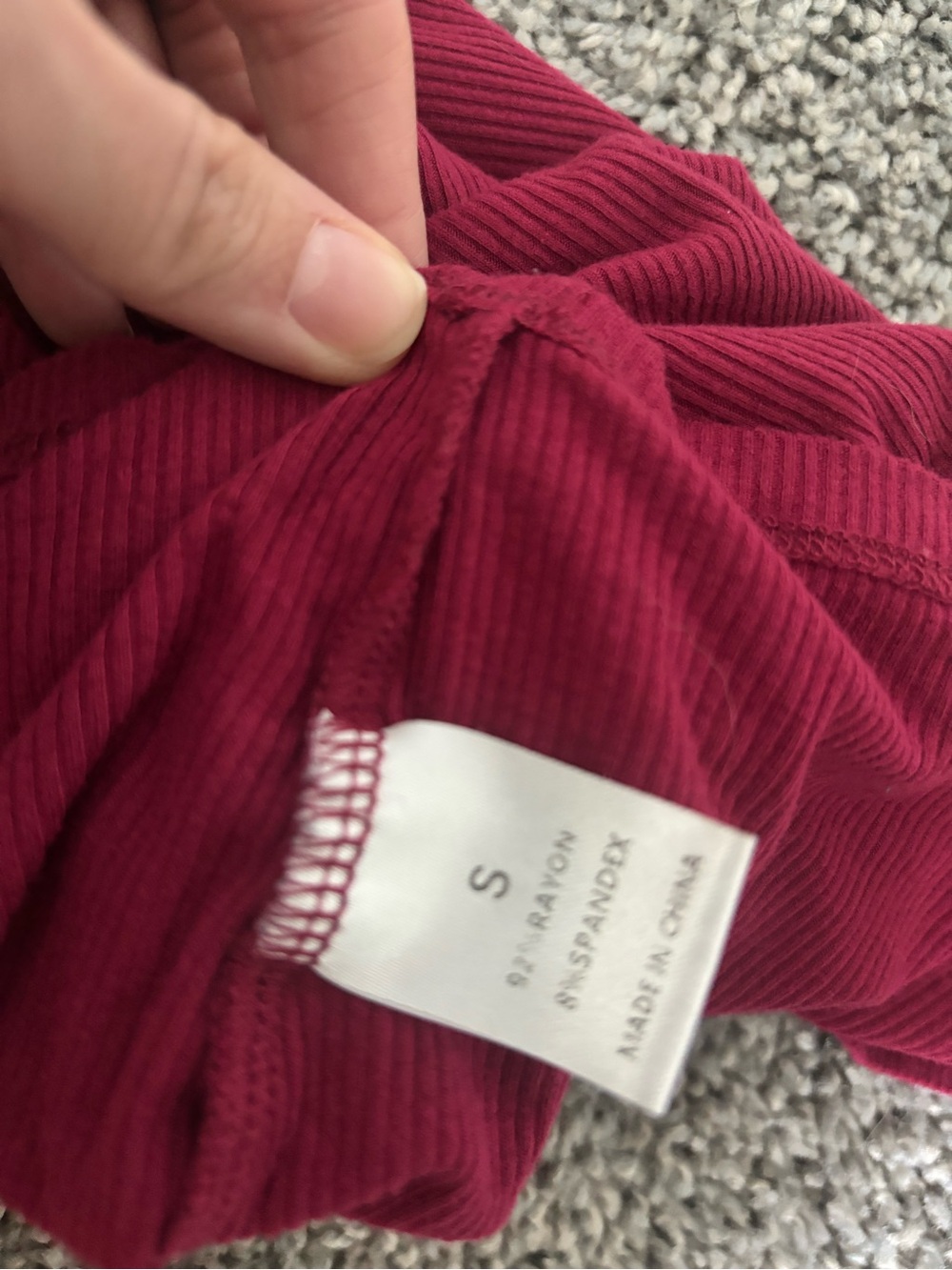 Ribbed Short Sleeve Crop Top - Raspberry Pink - Picture 2 of 8